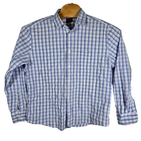 UNTUCKit Button Up‎ Dress Shirt XL Men's Long Sleeve Blue Plaid - Picture 2 of 9